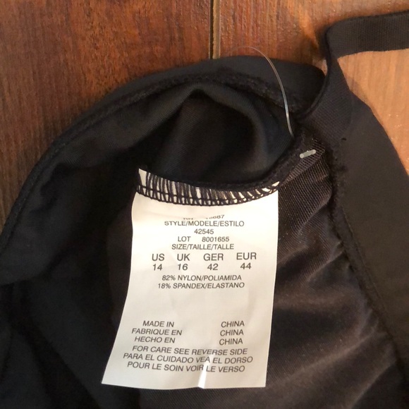 Penbrooke Basic Swim Brief Style 42545 Size 14 Black Tummy Control New with Tag - Picture 3 of 3